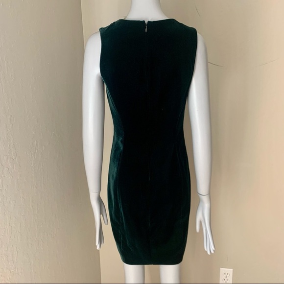 ELIE TAHARI Velvet Green Sleeveless Sheath Dress Cut Out Cocktail Party Size 0 - Picture 13 of 16